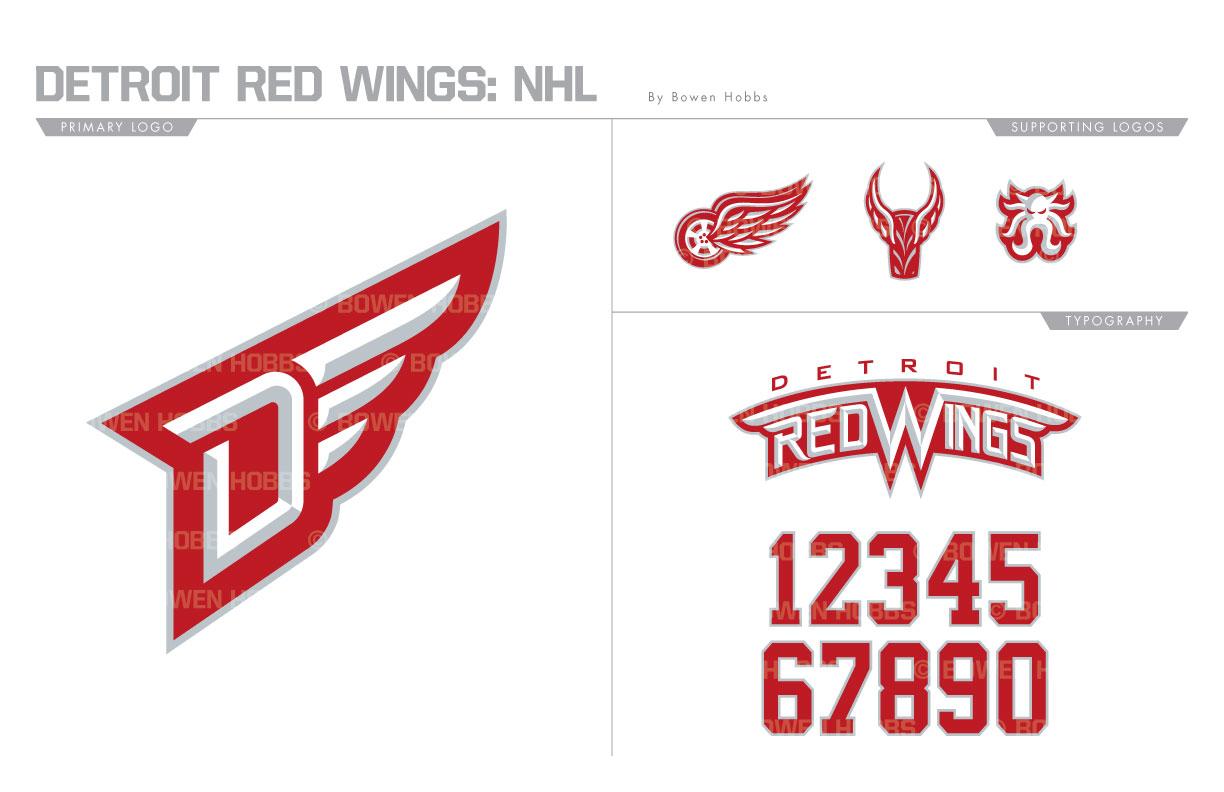 UNOFFICiAL ATHLETIC Detroit Red Wings Rebrand