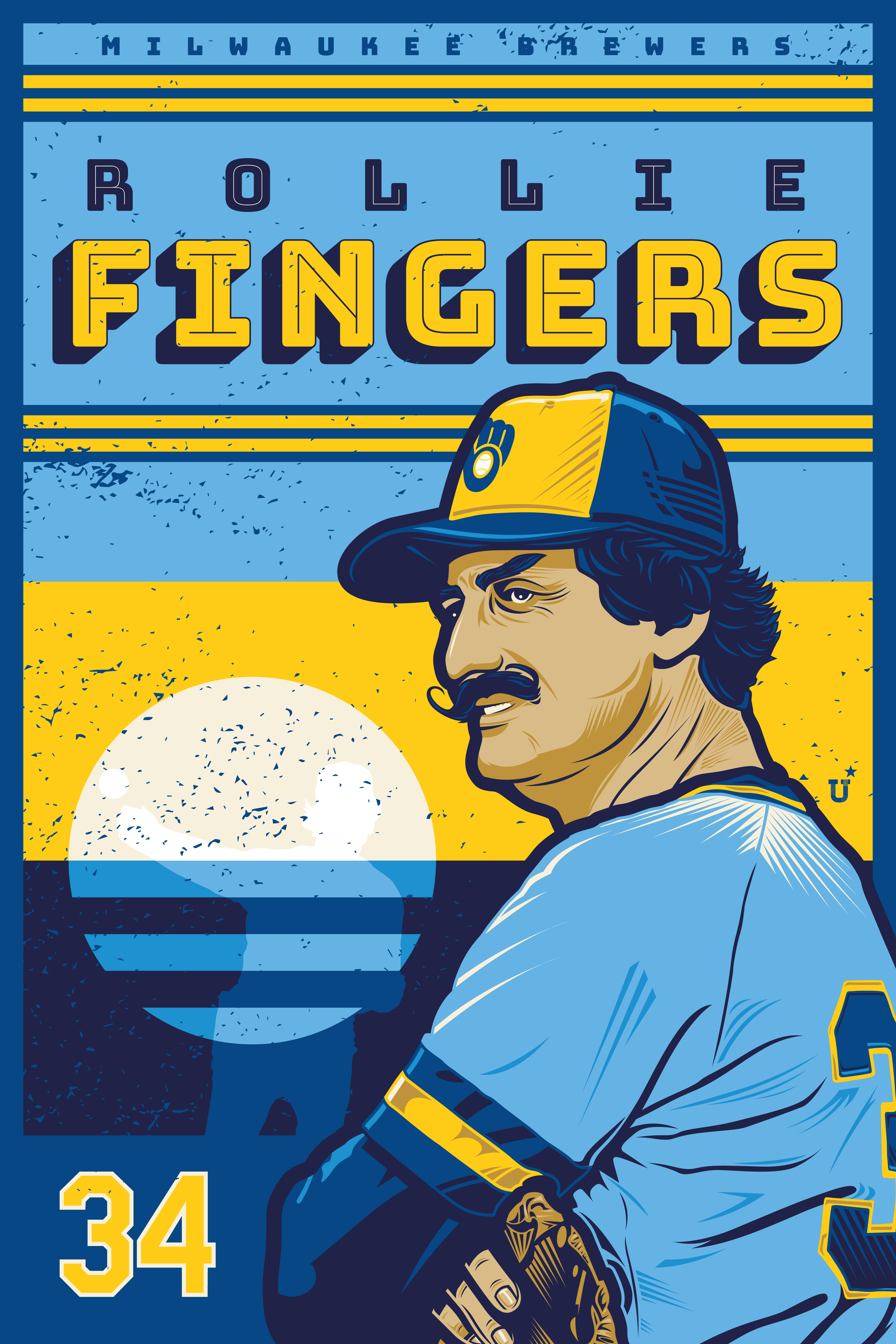 Rollie Fingers Brewers Poster
