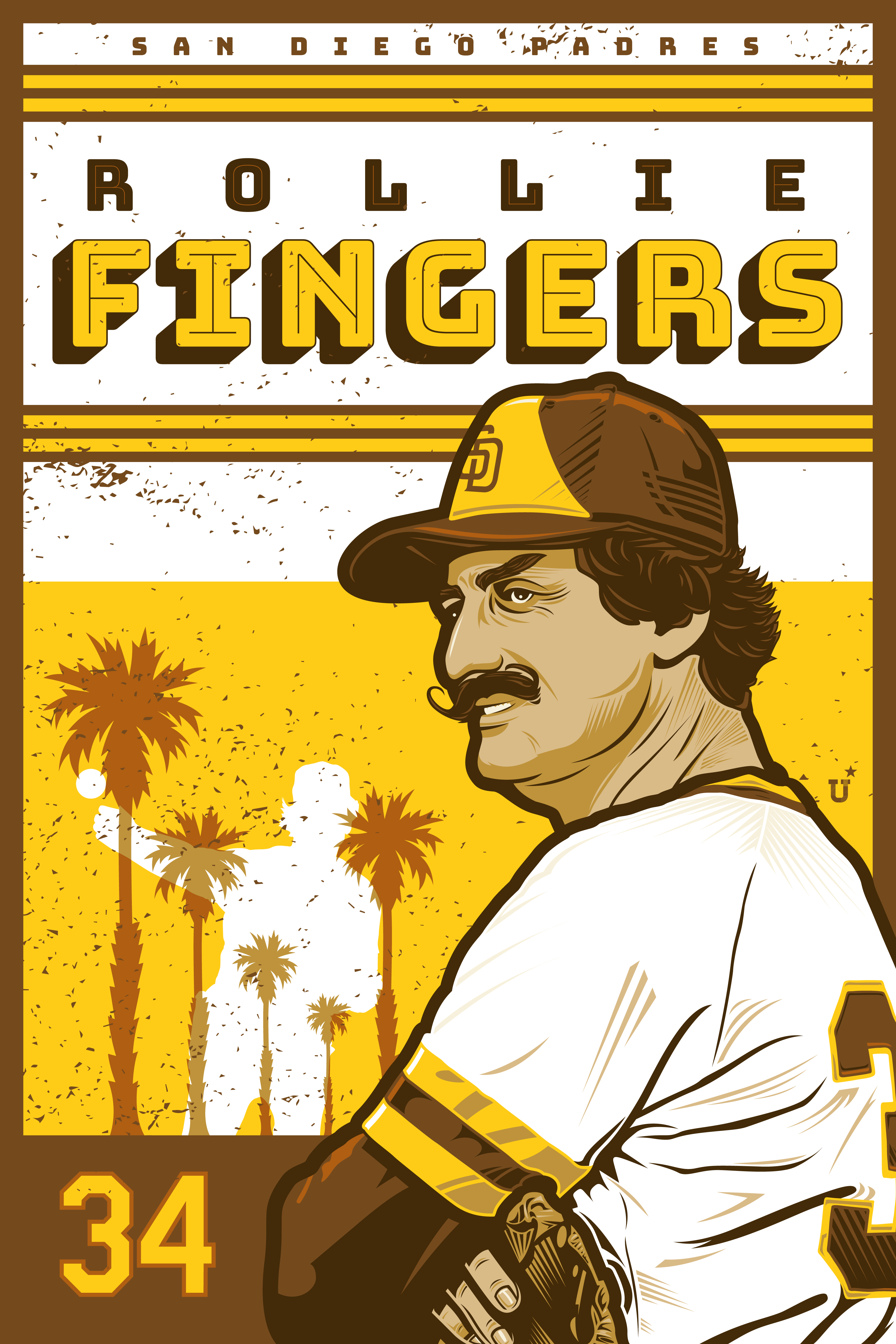 Rollie Fingers Padres Poster